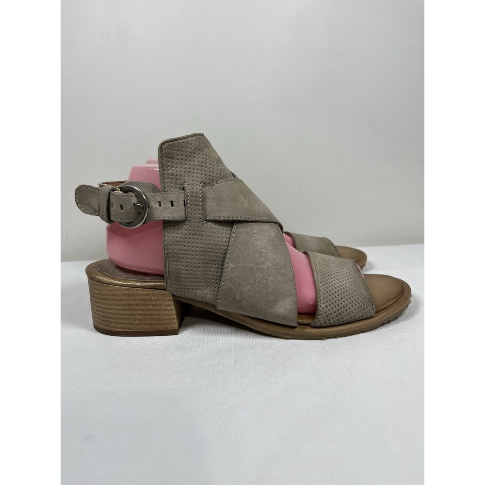 Miz Mooz Womens 41 Fiji Casual Heeled Buckle Slingback Black Leather Sandals Tan